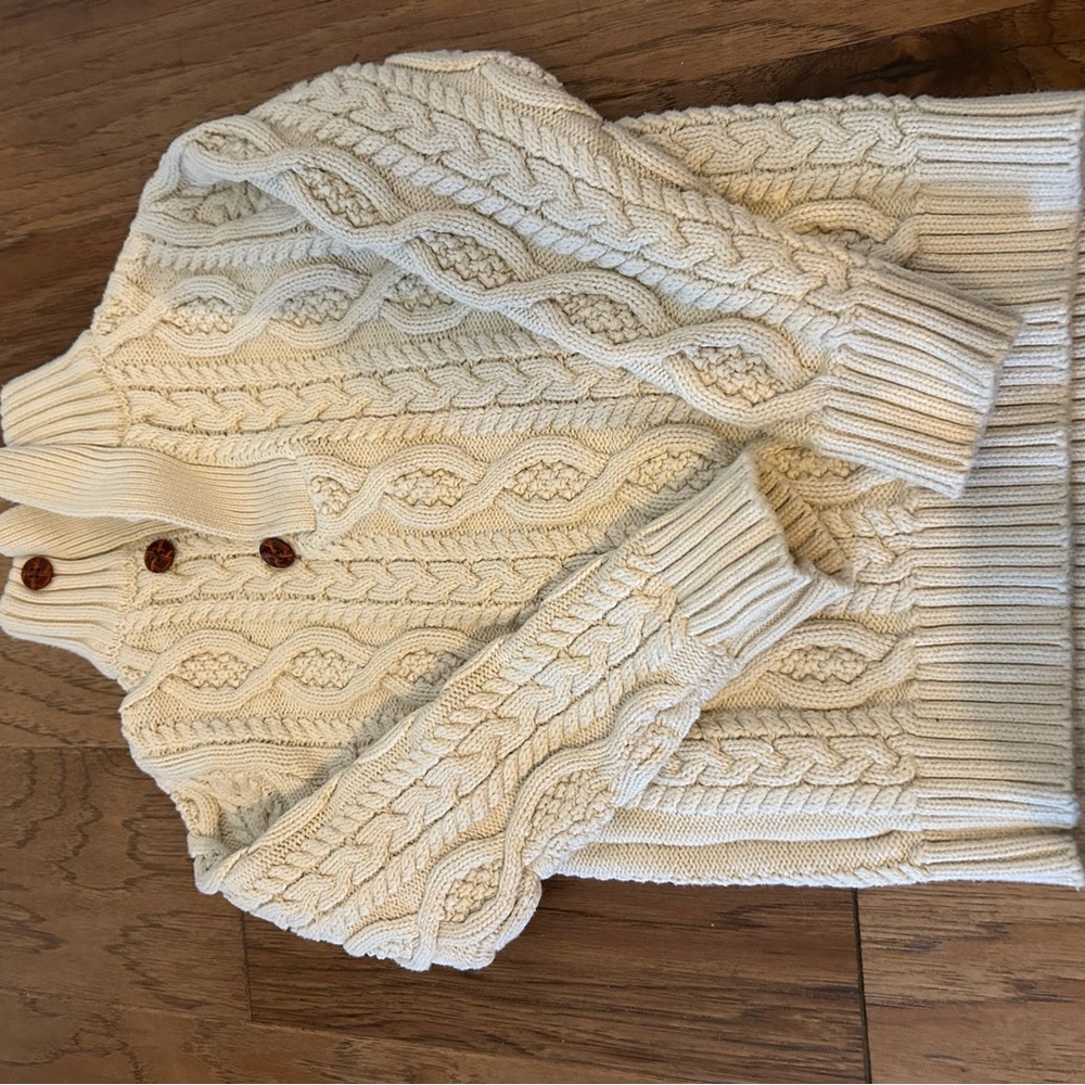 Hope & Henry Cozy Cream Cable Knit Sweater, XS 5/6
